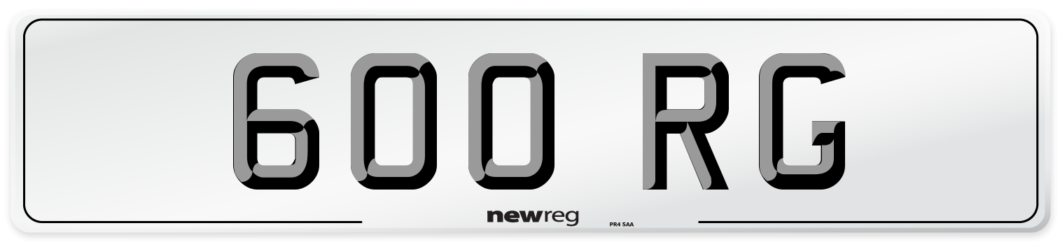 600 RG Number Plate from New Reg